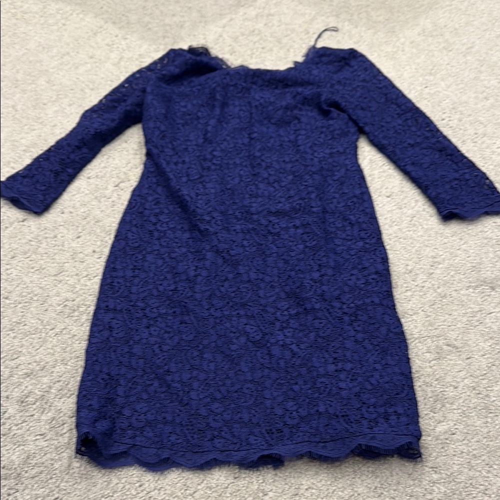 Elegant Blue Lace Dress